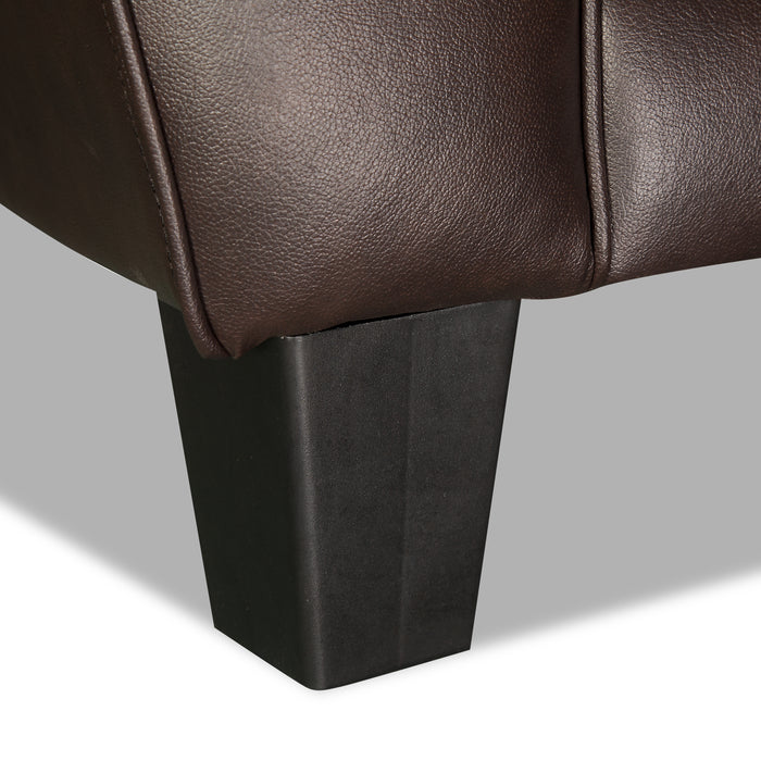 Curt 63\" Genuine Leather Loveseat with Button Tufting - Brown