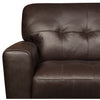 Curt Genuine Leather Loveseat - Brown - {Modern}, {Retro} style Loveseat in Brown {Solid Woods}