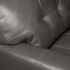 Curt Genuine Leather Loveseat - Grey - {Modern}, {Retro} style Loveseat in Grey {Solid Woods}