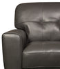 Curt Genuine Leather Loveseat - Grey - {Modern}, {Retro} style Loveseat in Grey {Solid Woods}