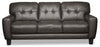 Curt Genuine Leather Sofa - Grey - {Modern}, {Retro} style Sofa in Grey {Solid Woods}