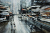 "Rush" Canvas Framed Black 36x24 Wall Art