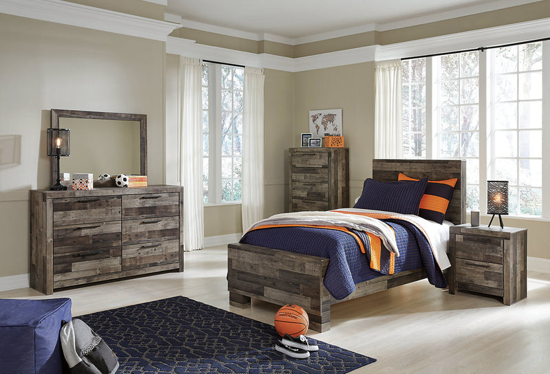 Derekson Panel Headboard for Kids, Grey - Twin Size
