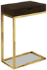 Emery Chairside Table with Drawer - Cappuccino and Gold