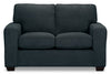 Made in Canada Fiona 58\" Chenille Fabric Loveseat with Track Arms - Navy Blue