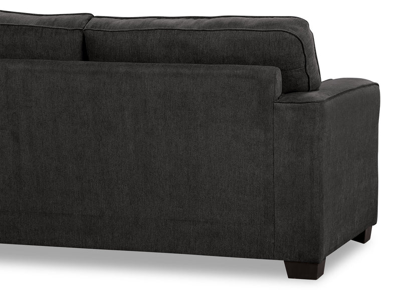 Made in Canada Fiona 74\" Chenille Fabric Full-Size Sofa Bed with Track Arms - Grey
