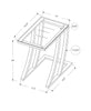 Silver Metal with Tempered Glass Accent Table