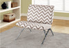 Dark Taupe Chevron with Chrome Metal Accent Chair