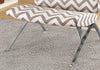 Dark Taupe Chevron with Chrome Metal Accent Chair
