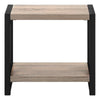 Taupe Black Metal 2-Tier Narrow Accent Table