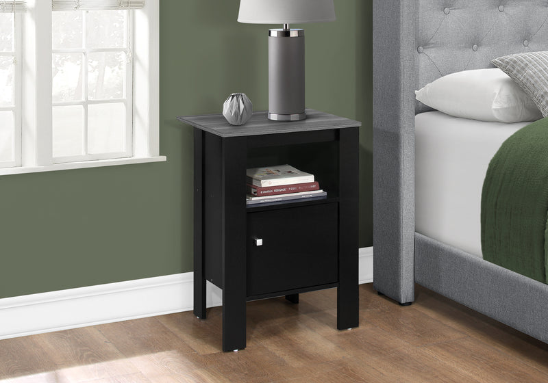 Black, Grey Top Side Table Nightstand