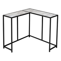 White Marble-look Black Console Table