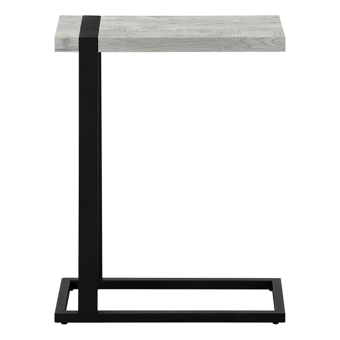 Grey Reclaimed Wood-look Black Metal Side Table