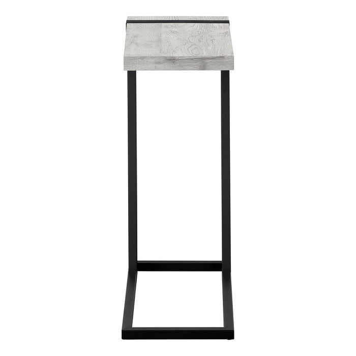 Grey Reclaimed Wood-look Black Metal Side Table