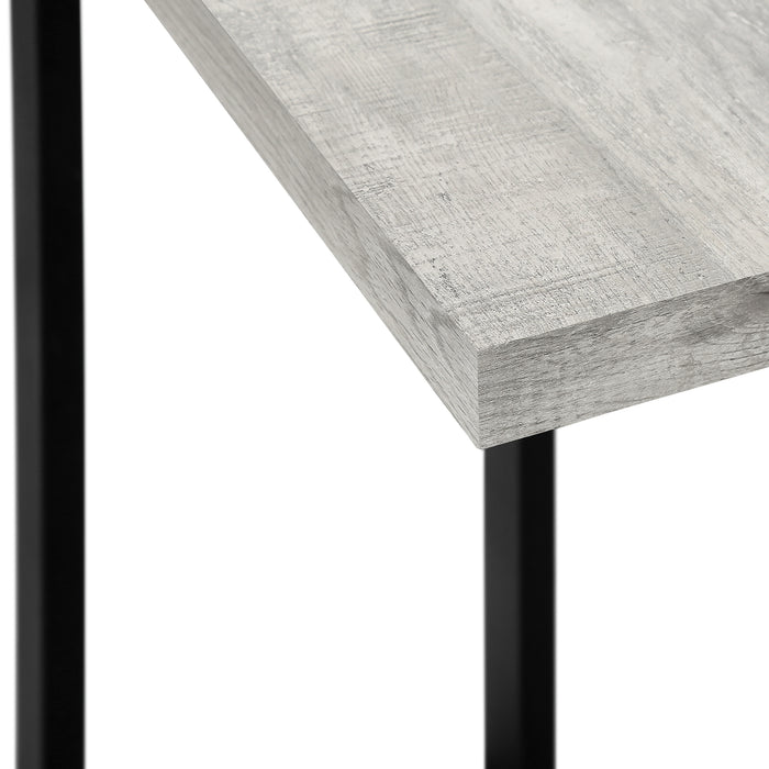 Grey Reclaimed Wood-look Black Metal Side Table