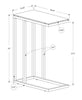 Black Metal Black Tempered Glass Accent Table