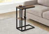 Medium Brown Reclaimed Wood-look black Metal Side Table