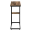 Medium Brown Reclaimed Wood-look black Metal Side Table