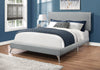 Queen Size Grey Linen with Chrome Legs Bed