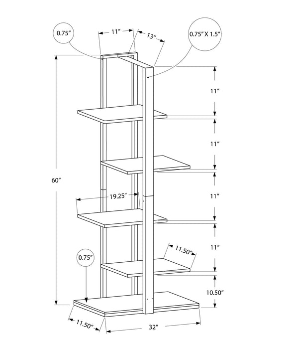 White Silver Metal Bookcase