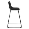 Curved Backrest Black Leather-look  Black Office Chair