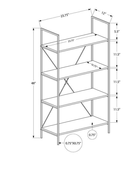 Dark Taupe Black Metal Bookcase