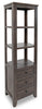 Madison Bookcase Pier – Brown - Rustic, Modern, Contemporary style Storage Pier in Brown Reclaimed Wood