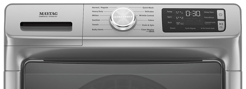Maytag Front-Load 5.5 Cu. Ft. Washer with Extra Power and 7.3 Cu. Ft. Electric Steam Dryer – Slate
