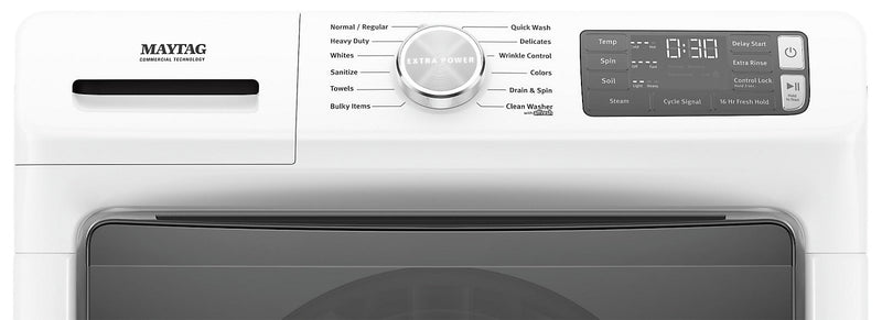 Maytag Front-Load 5.8 Cu. Ft. Smart Washer with Extra Power and 7.3 Cu. Ft. Electric Smart Dryer – White