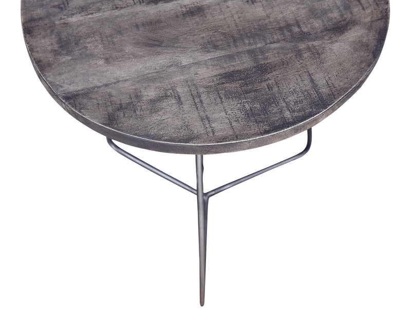 Remmi 18\" 2-Pack Nesting Accent Tables - Sand grey and gun metal grey 