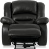 Toreno Genuine Leather Power Recliner - Black - {Contemporary} style Chair in Black {Plywood}, {Solid Woods}