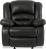 Toreno Genuine Leather Power Recliner - Black - {Contemporary} style Chair in Black {Plywood}, {Solid Woods}