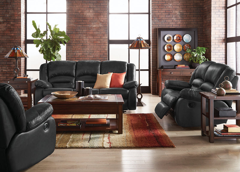 Toreno 42\" Genuine Leather Power Reclining Chair - Black