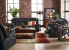 Toreno Genuine Leather Power Reclining Loveseat - Black - {Contemporary} style Loveseat in Black {Plywood}, {Solid Woods}