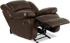 Toreno Genuine Leather Recliner - Brown - {Contemporary} style Chair in Brown {Plywood}, {Solid Woods}