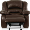 Toreno Genuine Leather Recliner - Brown - {Contemporary} style Chair in Brown {Plywood}, {Solid Woods}