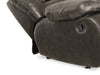 Toreno Genuine Leather Recliner - Grey - {Contemporary} style Chair in Grey {Plywood}, {Solid Woods}