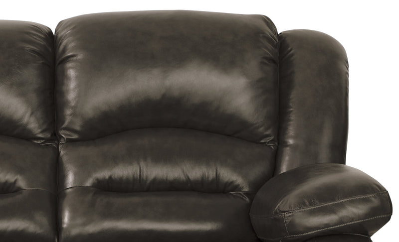 Toreno 64\" Genuine Leather Reclining Loveseat - Grey