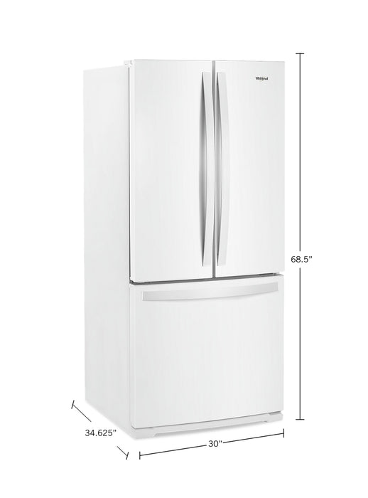 Whirlpool 30\" 20 Cu. Ft. French-Door Refrigerator - White - WRF560SFHW