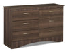 Aida Bedroom 6-Drawer Dresser, 49.5"W x 29.8"H, Made in Canada - Brown