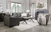 Andi Leather-Look Fabric Sofa - Grey