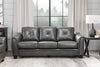 Andi Leather-Look Fabric Sofa - Grey