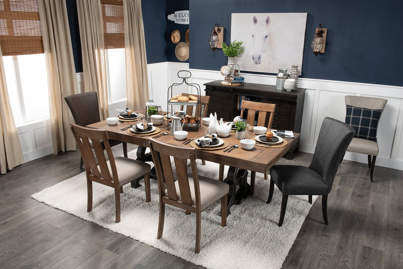 Bree Dining Chair with Vegan Leather Fabric - Brown