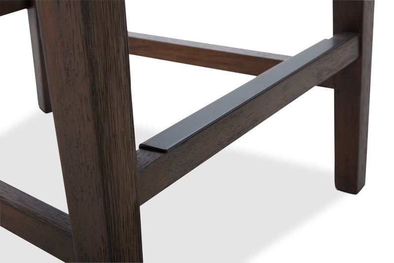 Quinn Counter-Height Stool with Vegan Leather Fabric, 26\"H - Brown