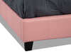 Chase Twin Bed – Pink - Contemporary style Bed in Pink Pine Solids and Faux Leather