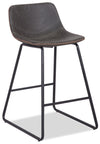 Coty Counter-Height Stool with Vegan Leather Fabric, 24\"H, Metal - Grey