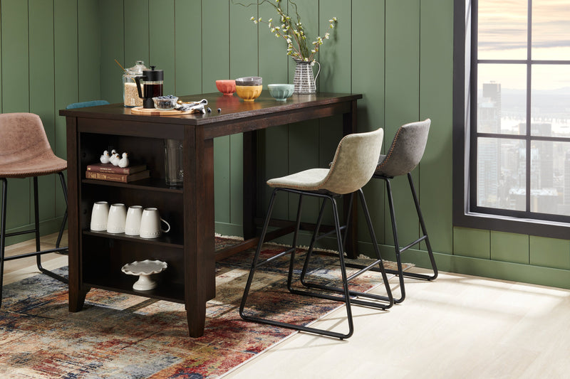 Coty Counter-Height Stool with Vegan Leather Fabric, 24\"H, Metal - Grey