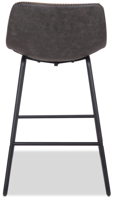 Coty Counter-Height Stool with Vegan Leather Fabric, 24\"H, Metal - Grey