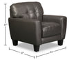 Curt Genuine Leather Chair - Grey 