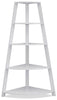 Ana Corner Bookcase – White - Contemporary style Bookcase in White Wood